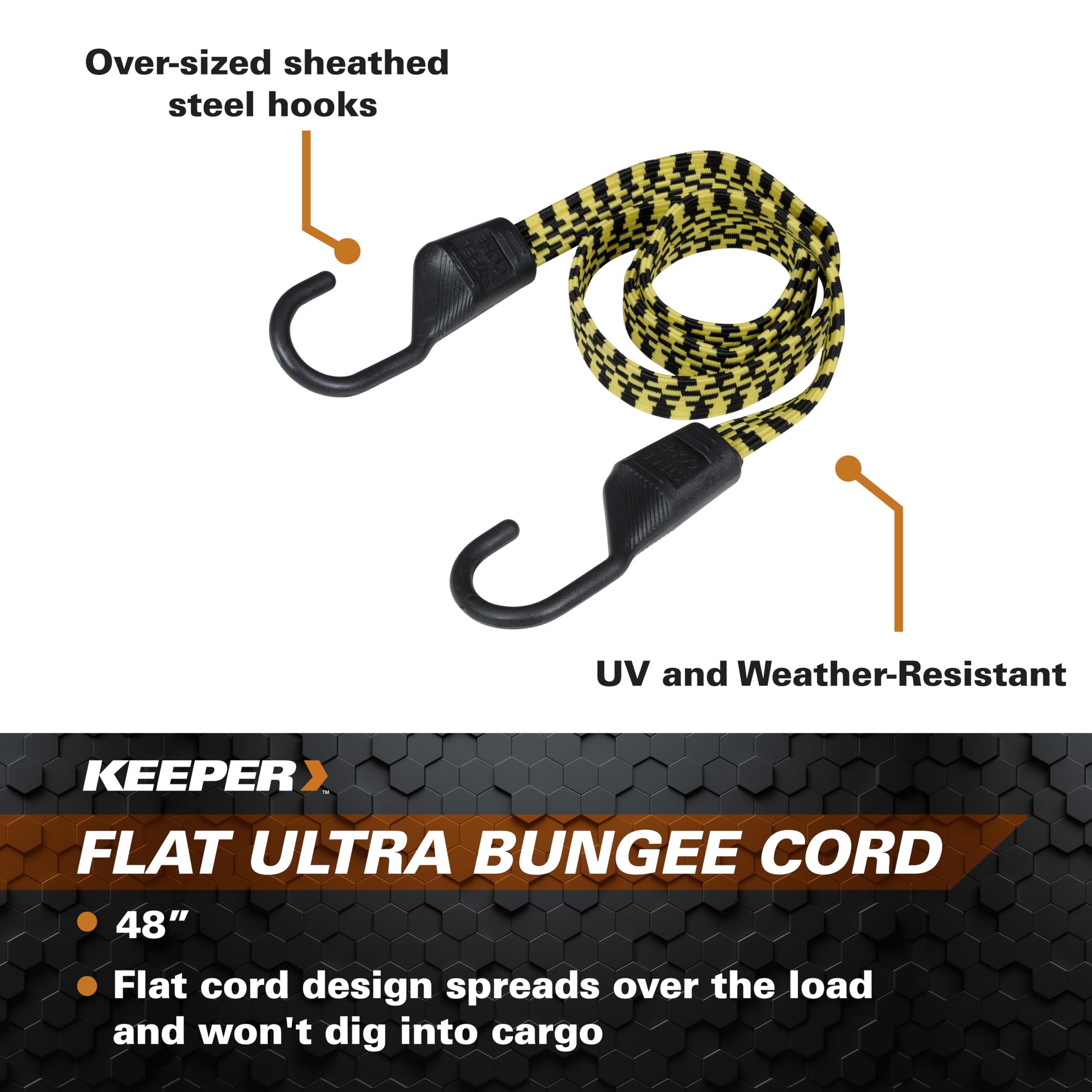 Amazon.com: Keeper - 48” Flat Ultra Bungee Cord - UV and Weather